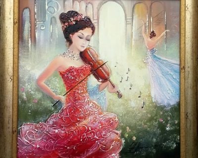 Mergina su smuiku